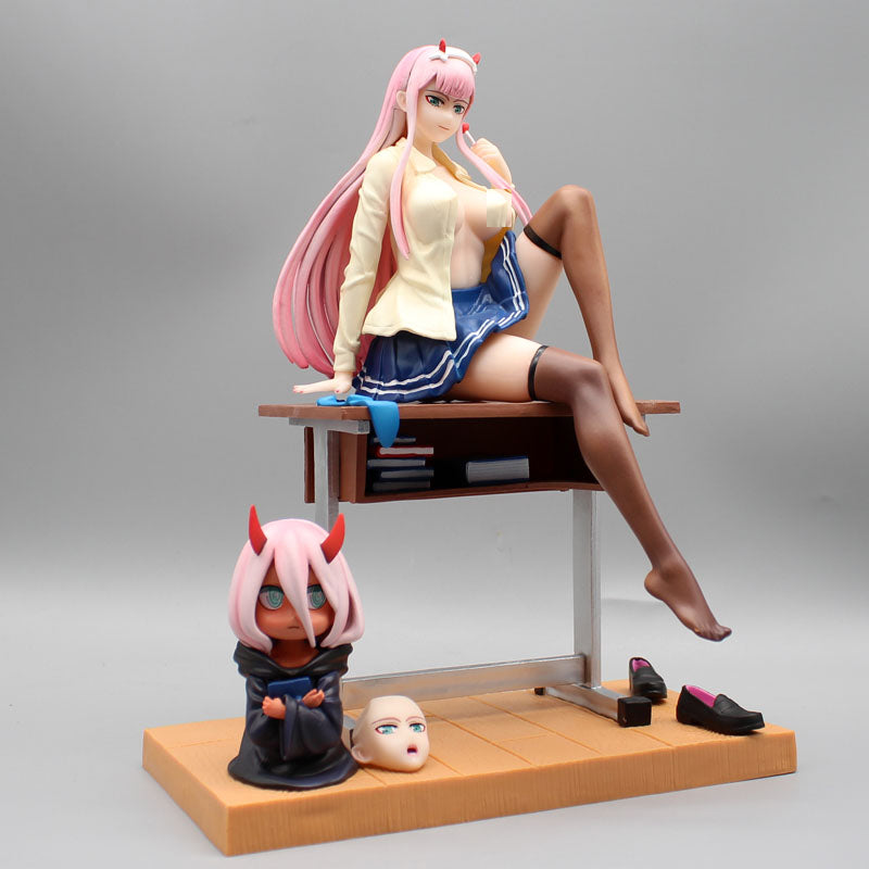 Movie Games 25CM Darling in the FranXX Zero Two Uniform ver. Pvc Action Figure Toy Adults Hentai Collection Model Doll Toys Gift