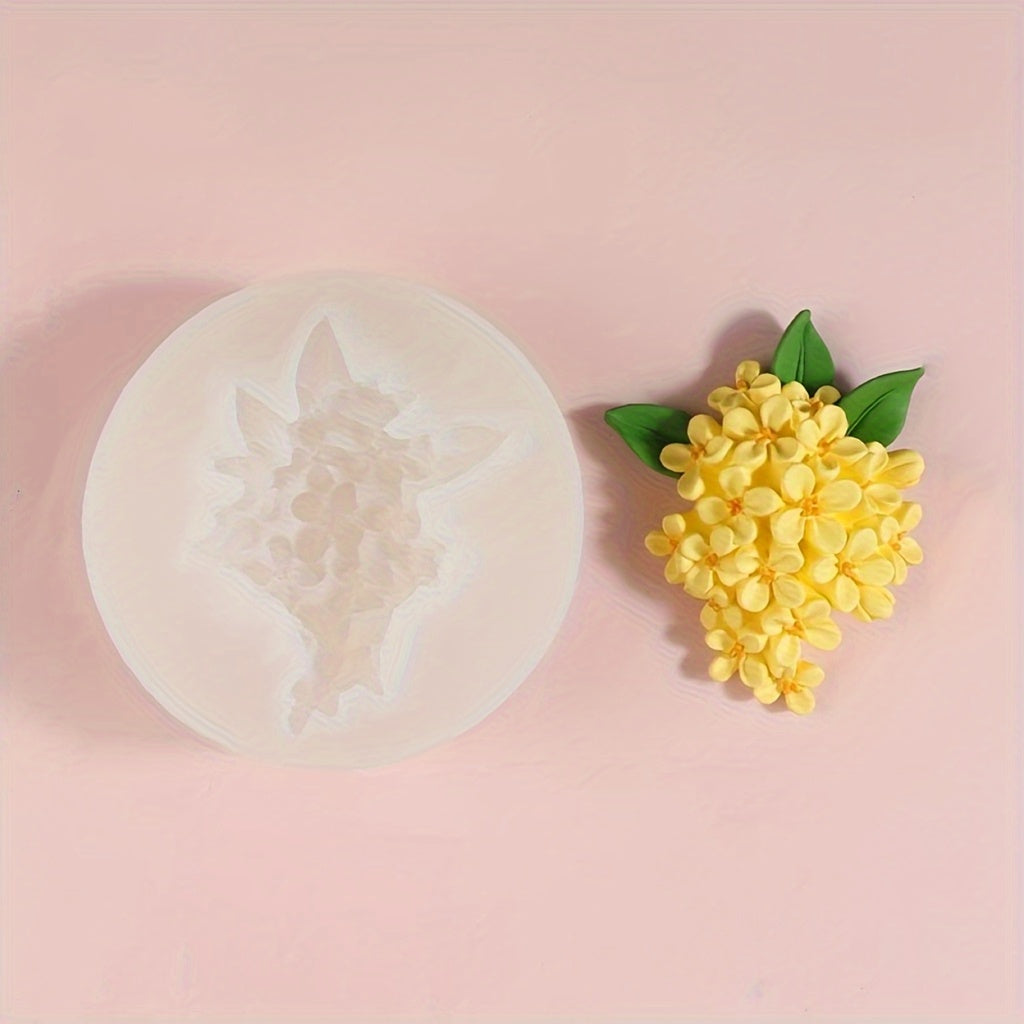 TEMU 1pc Silicone Candle Mold For Osmanthus Scented Candles & Resin Crafts - Irregular Shape, Durable & Easy-, Decor, Car Fresheners, Candle Making