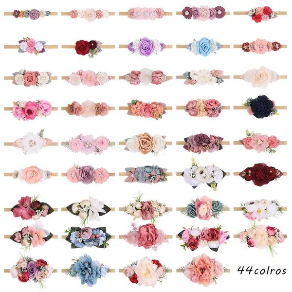 Ins simulation children&#039;s hair accessories simple splicing flower nylon headband baby super soft elastic head 2684