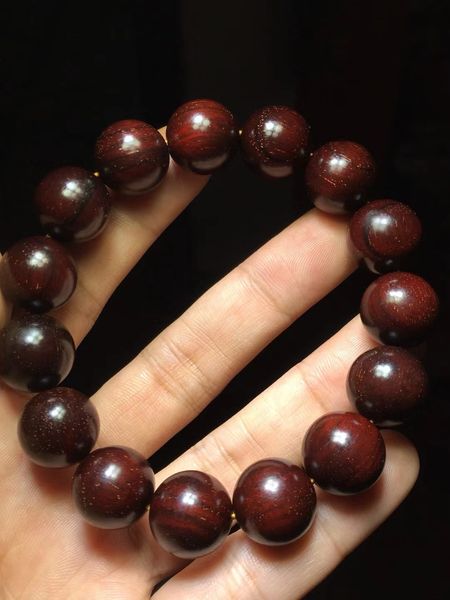 Authentic Handmade Red Sandalwood Jewelry Piece with Unique Clay Inlay Detailing - Small Stars Theme