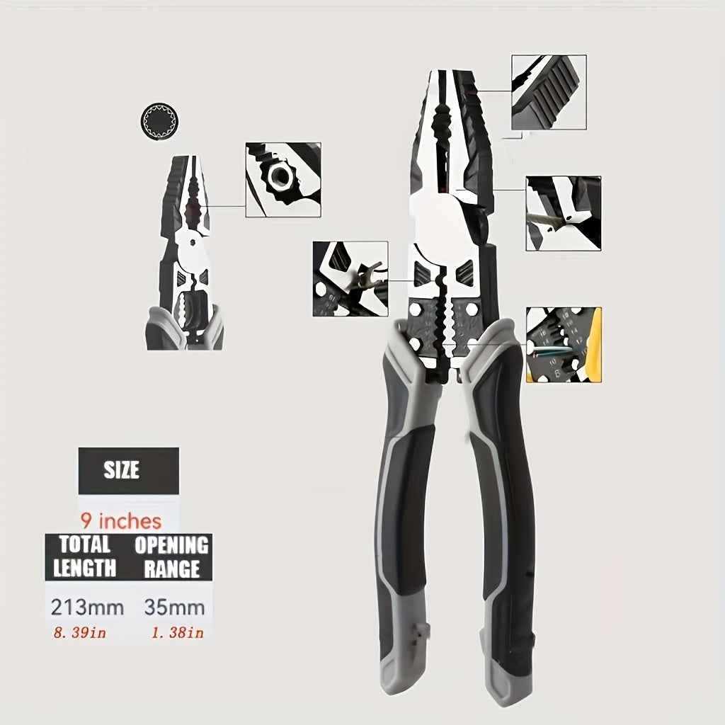 TEMU Electrical Multifunctional Industrial Pliers, Universal Strong Wire Cutting Pliers, Household Pliers, Electrical Special Hardware Tools,