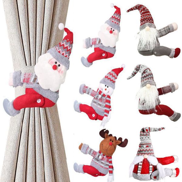 Christmas Decorations Santa Claus Elk Christmas Curtain Buckle Doll Ornament Merry Christmas Decoration for Home Xmas Gifts Navidad Year 221