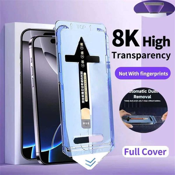 Cell Phone Screen Protectors 8K Dust free Auto Installation Screen Protector For iPhone 16 Pro Max 15 14 11 12 13 Pro Max 15 16 Plus Oleopho
