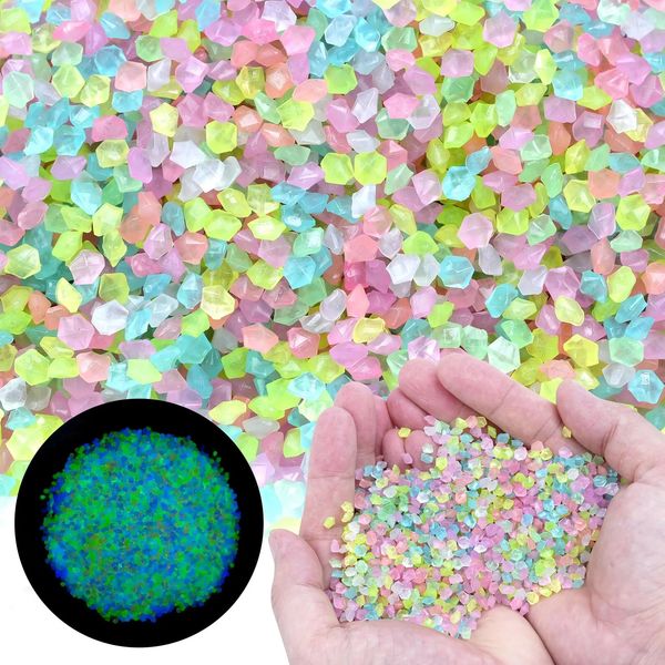 1000pcs 3-5mm Luminous Sand Glow In Dark Pebbles Stone Home Garden Yard Outdoor Path Lawn Decorations Fish Tank Aquarium Decor 240824