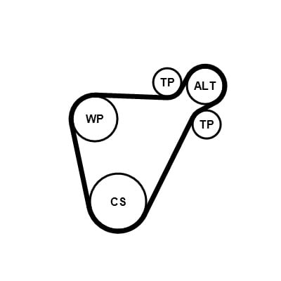 V-Ribbed Belt Set CONTITECH 8PK954 EXTRA K1