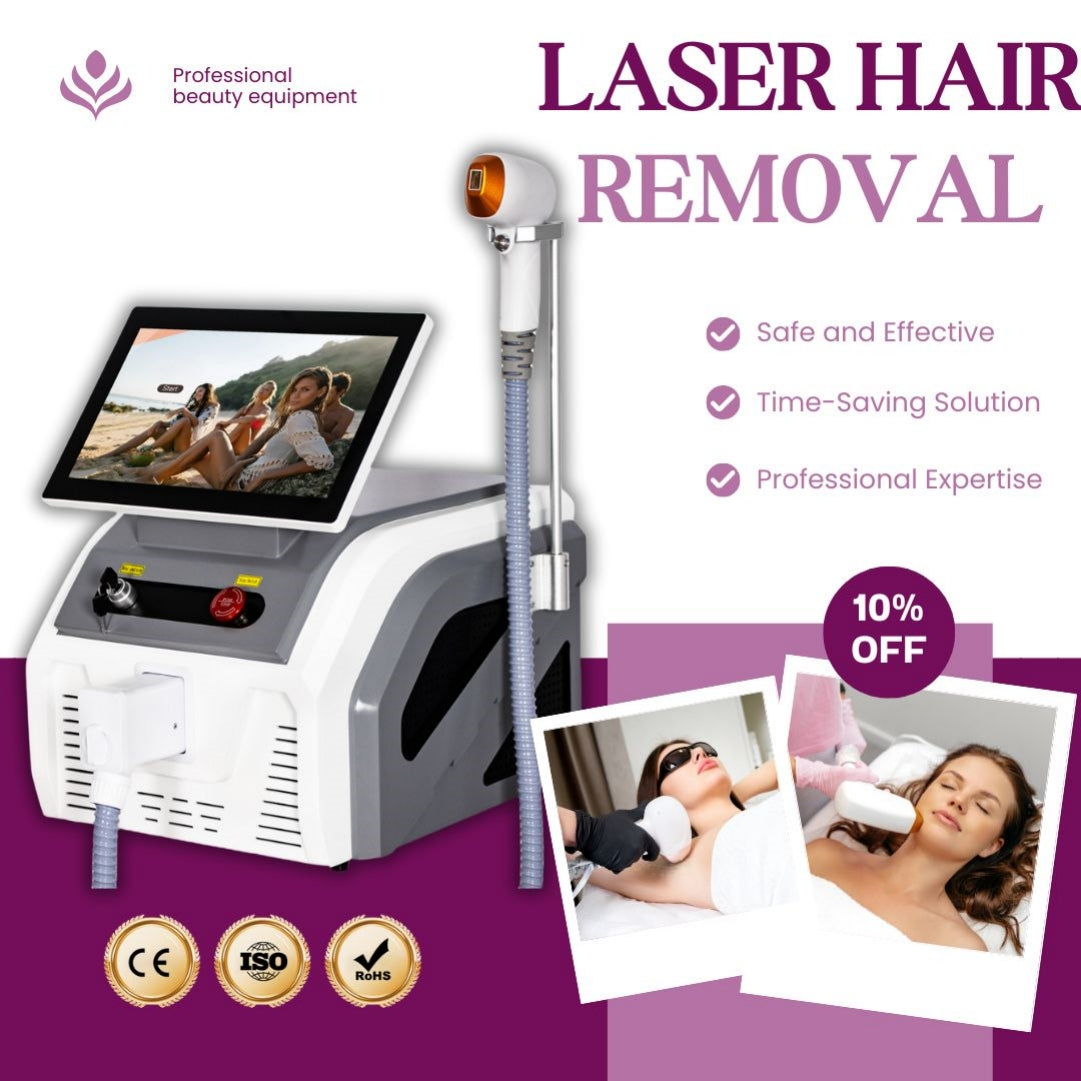 Professional Diode Laser Hair Removal Machine 755nm 808nm 1064nm Triple Wavelength Fast Painless Hair Removal Device Salon Beauty Equipment