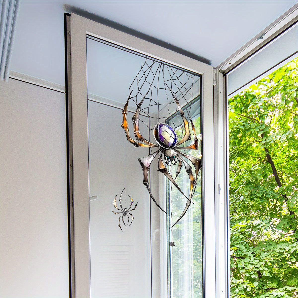 TEMU Creative Fantasy Web Window Sticker Static Cling Sticker For Bedroom And Living Room Home Cabinet Window Background Wall Decoration Wall Sticker