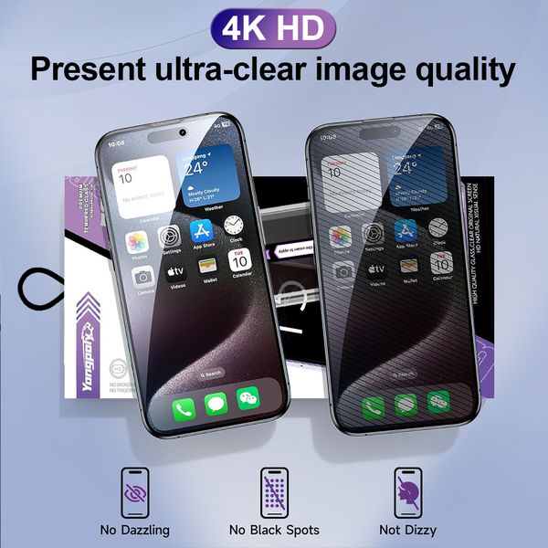 Hight Easy Install Frame Dust-proof Installation Kit Tempered Glass Screen Protector For iPhone 16 15 Pro Max 14 Plus 13 12 11 XS MAX HD Cle