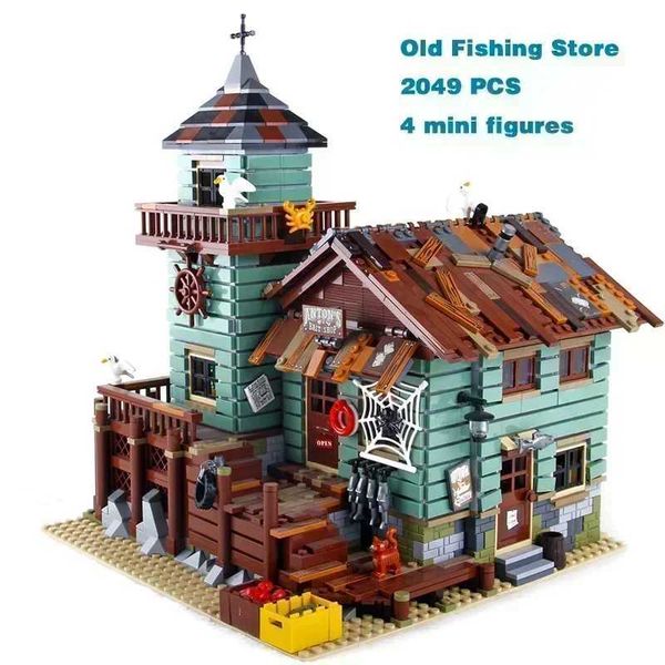 Blocks Fisherman Old Fishing House Store Model Building Blocks Compatible 21310 16050 Kids Birthday Christmas Toys Gifts Y250112V2WV