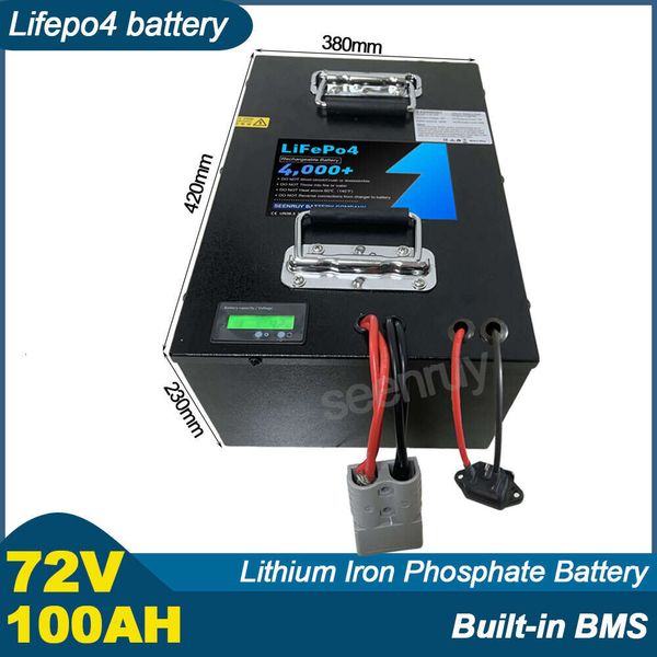 72V 100AH lifepo4 With Charger 80A 200ALithium Iron Phosphate Battery Perfect For Ebike Quadricycle Tricycle Motorcycle Scooter