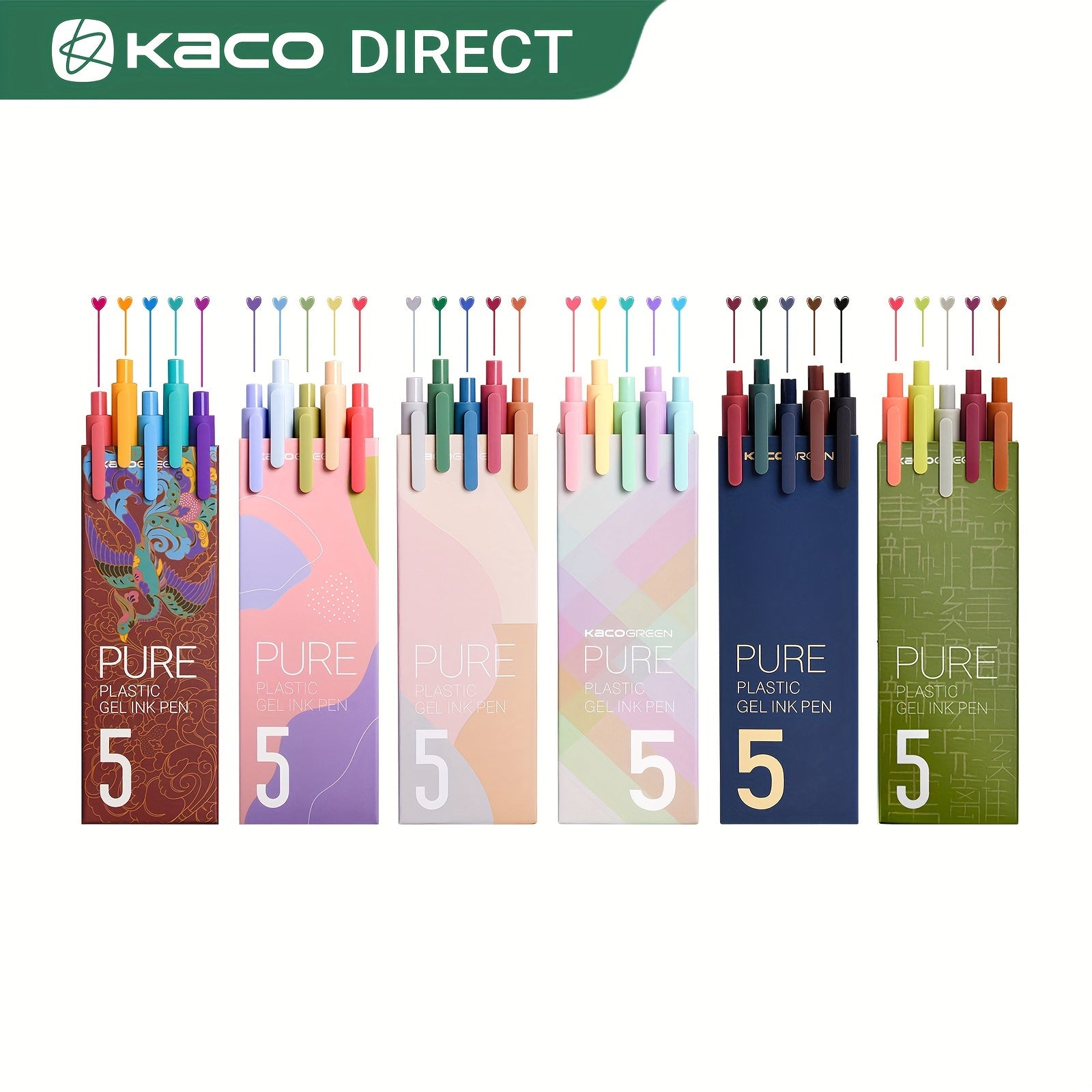 TEMU Kaco Pens Color Ink 30pcs (6 Boxes Included), Assorted Color 0.5mm Fine Point, Aesthetic Cute Stationery Pens For Journaling Note Taking Pens
