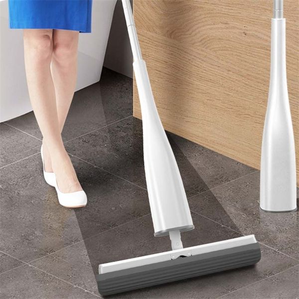 Floor Buffers Parts Eyliden Free Hand Washing Flat Mop with PVA Sponge Mop Heads 360 Degree Rotating Magic Mop For Household Kitchen Floors