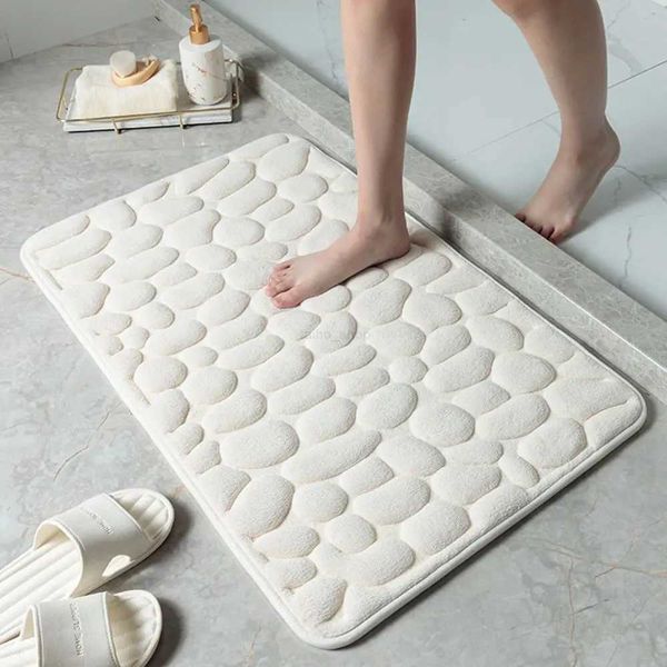 Cobblestone Embossed Bath Mat Non-slip Carpets Water Absorption Washable Bathtub Floor Rug Shower Doormat Bathroom DecorXJ240807