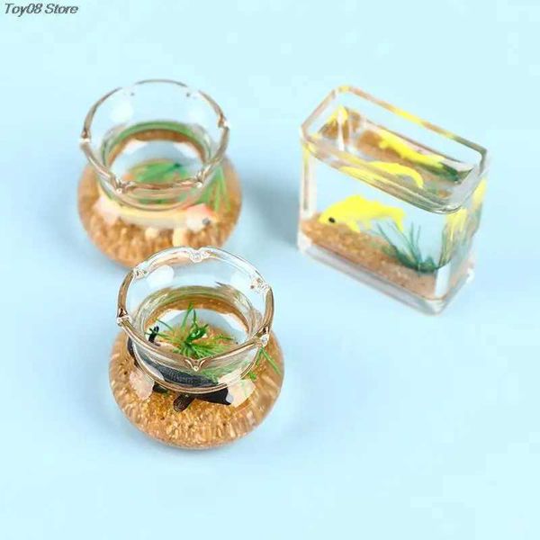 2*2.5cm Dollhouse Miniature Glass Fish Tank Bowl Aquarium Doll House Home Ornament Toy For Dollhouse Decals New! Y240807
