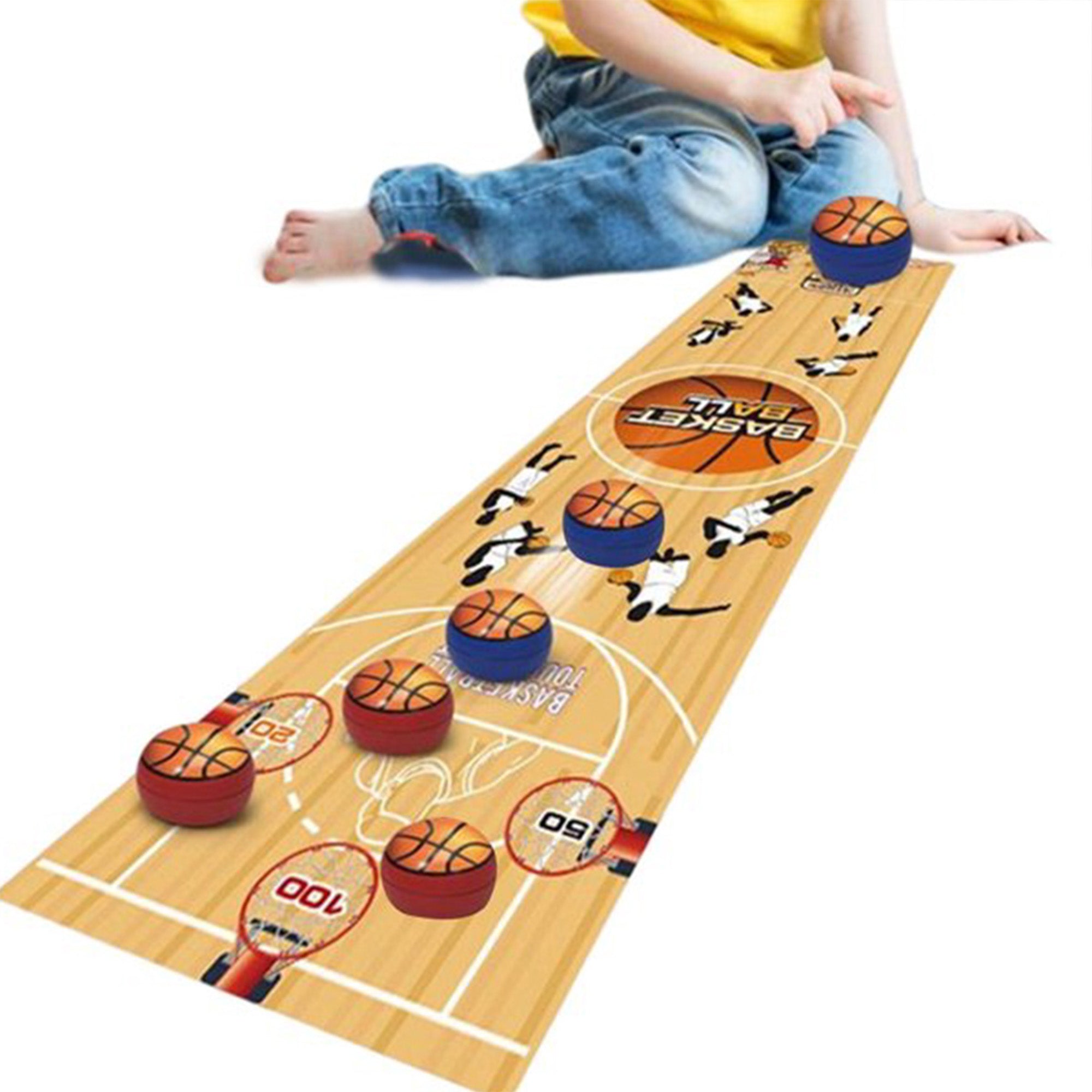 Tabletop Roll-up Sports Games - Basketball, Curling, Bowling, Football, Golf - Basketball Game