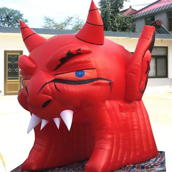 Stage Red 4.5mH Inflatable Evil Entrance Tunnel Demon Arch Tent For Outdoor Event Halloween Decoration