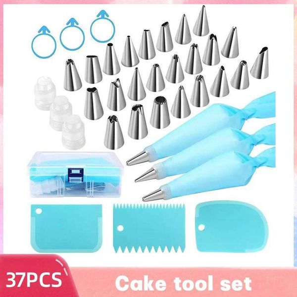 36-37-39-42PCS Cake Decorating Nozzle Set Piping Bags Reusable Baking Tool Kitchen Gadgets Accessories Cake Mold Stainless SteelC241030