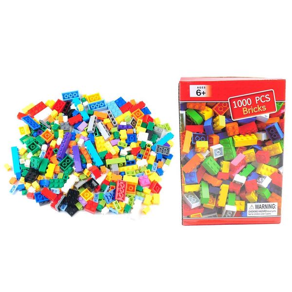 1000pcs Bloco de construção Partículas pequenas Partículas Diy BK Boxed Toys de quebra