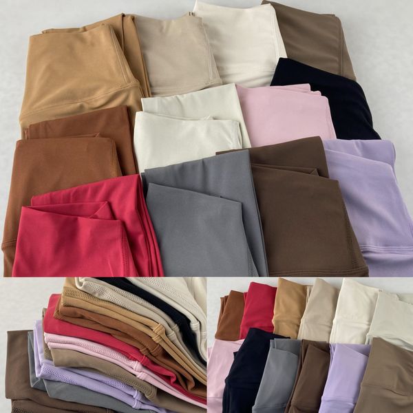 Womens Yoga Pants Solid Color Leggings Hight Waist Women Pants Sports Gym Wear Legging Elastic Fitness Lady Overall Full Tights Workout Set