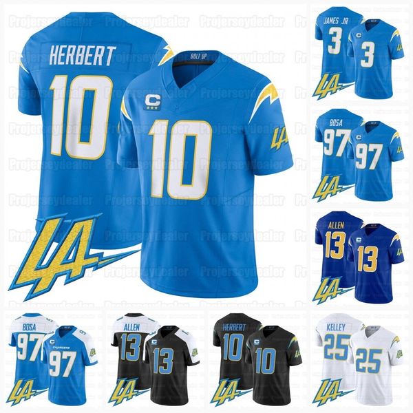 chargers 2024 football jerseys Ladd 15 McConkey Justin Herbert Quentin Johnston Keenan Allen Derwin James Joey St