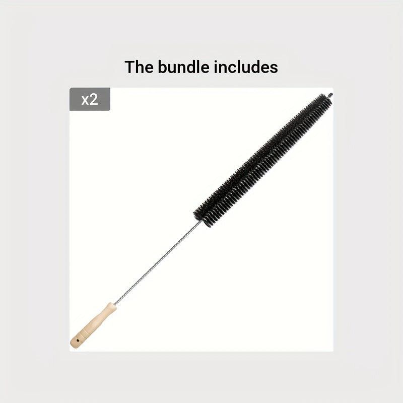 TEMU 2pcs Dryer Vent Cleaner Kit - Manual Lint Brush, Flexible Slit Brush And Washing Machine Brush For Bathroom And Kitchen Use - Requires No