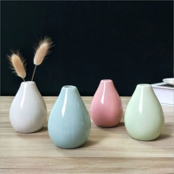 Creative home decoration Small Ceramic Vases Modern Simple Living Room decor Dry Flower decorative items Ornament Mini vase 11 LL
