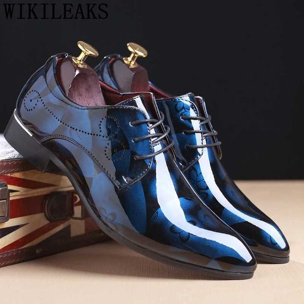 Dress Shoes Office Mens Flower Pattern Formal Leather Luxury Fashion Groom Wedding Oxford 37-50 H240904