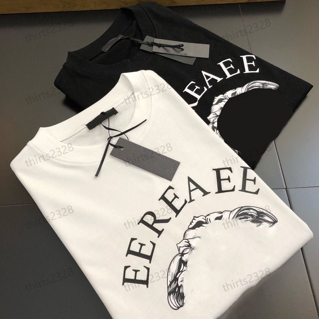 Mens Tees Shirts Plus Size Loose Oversized Short Sleeve Pure Cotton Fashion Designer Brand Letters Printed Casual Summer Tops Men Couples Confidante