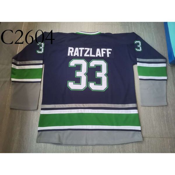 C26 Hockey jerseys Physical photos Seattle Thunderbird Scott Ratzlaff Men Youth Women High School Size S-6XL or any name and number jersey