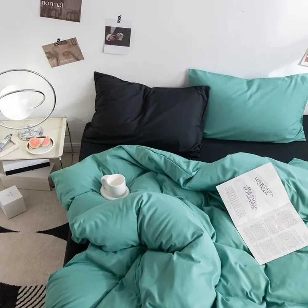 SSK Set Nordic Chic Duvet Cover Flat Sheet Pillowcase Soft Comforter Cover Bed Linen Boy Girl Home Textiles