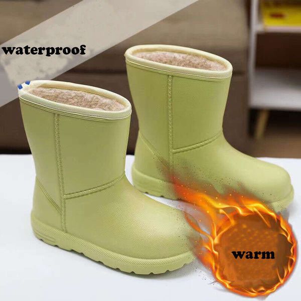 Female Footwear Outdoor Waterproof Water Shoes Women&#039;s EVA Short Rain New Winter Warm Plush Snow Boots Solid Thick Bottom