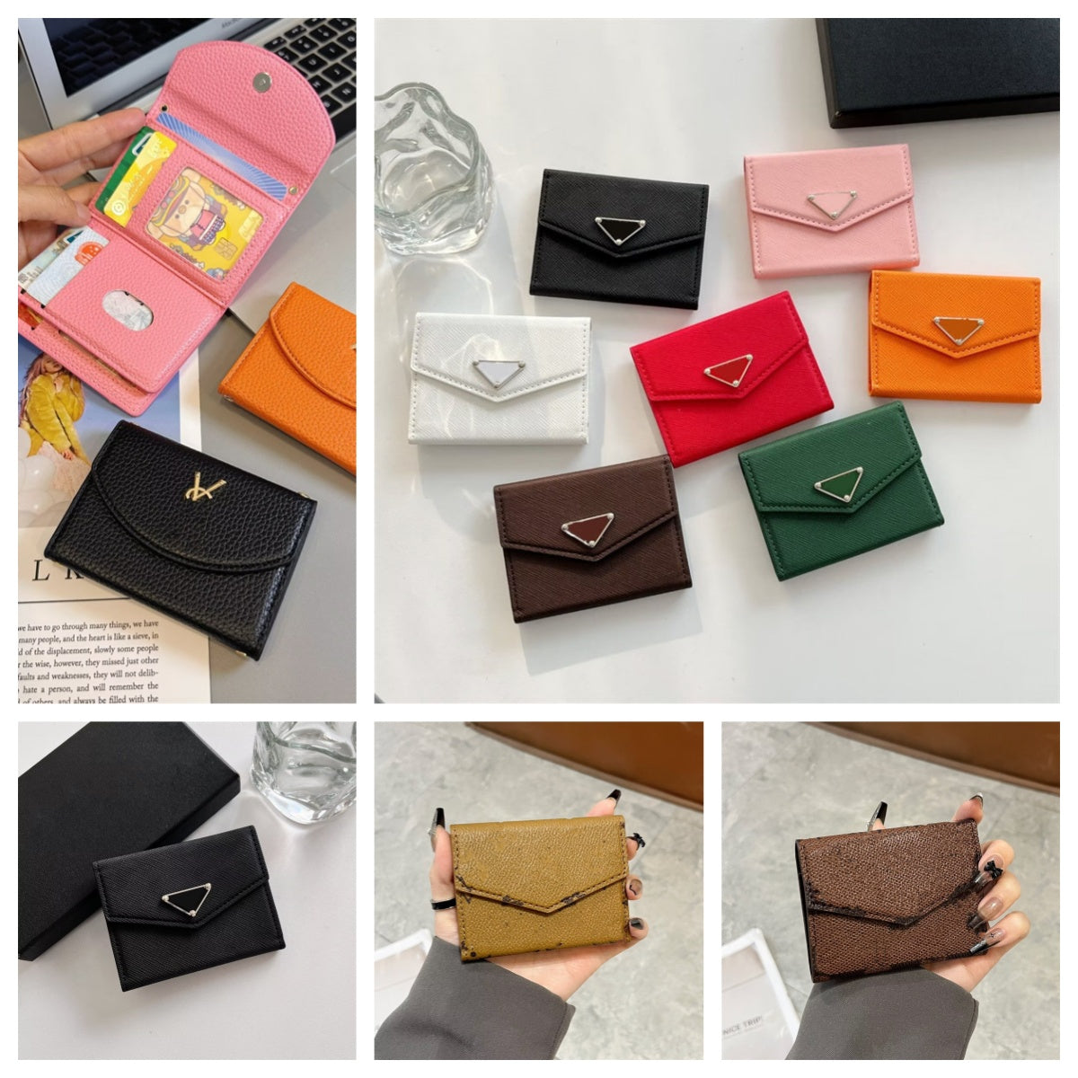 fashion Credit card bags Wallet Designer Cardholder Wallet Credits Cards Pocket Card holders mini bumbag designers Mens womens Triangular nameplate