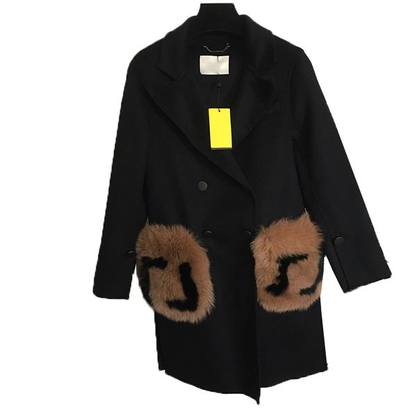 Fur Pocket Outerwear Women Luxury Long Coats Wtinter Warm Designer Jackets Personality Cardigan Coat Clothing