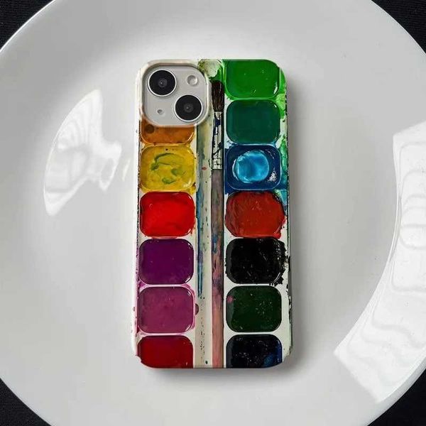 Creative INS Watercolor Palette for Art Student Artistic Funny Chic Phone Case for iPhone 15 14 11 12 13 Pro Max Plus Back Cover X250125