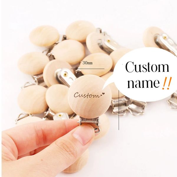 Mamihome 20pc Baby Wooden Teether Pacifier Clip DIY Nursing Bracelets Nipple Holder Custom Name Beech Rodent ChildrenS Goods 250114