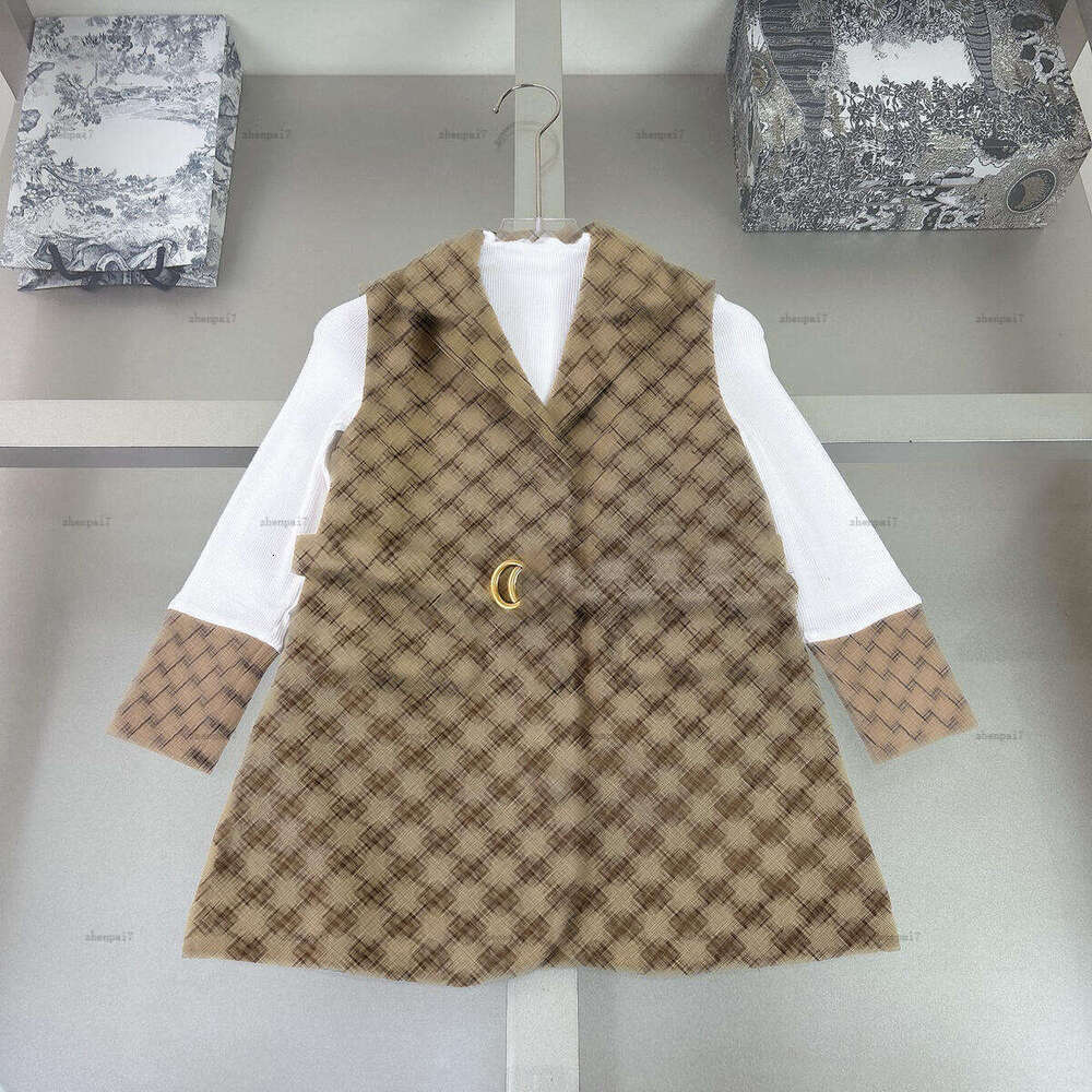 Top girls dress set Autumn child overskirt kids designer clothes Two-piece set Long sleeves Pullovers and Short-sleeved dress A088X03N202