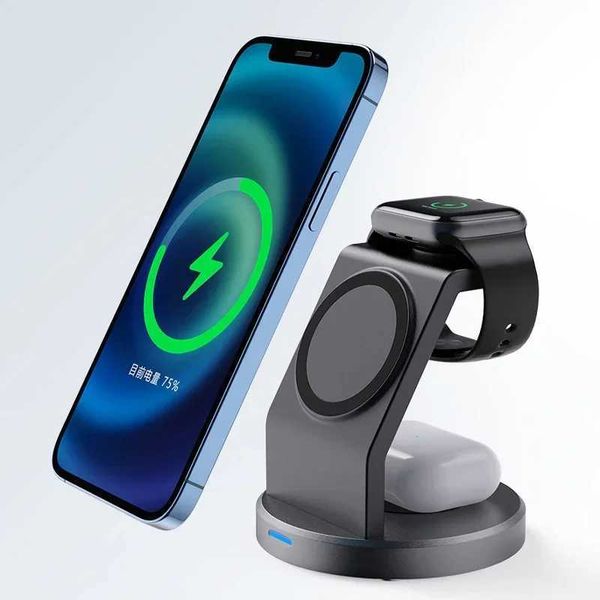 3 in 1 Magnetic Wireless Charger Stand for IPhone 15 14 13 12 Pro Max IWatch AirPods Station Dock Fast Charging StationT250120