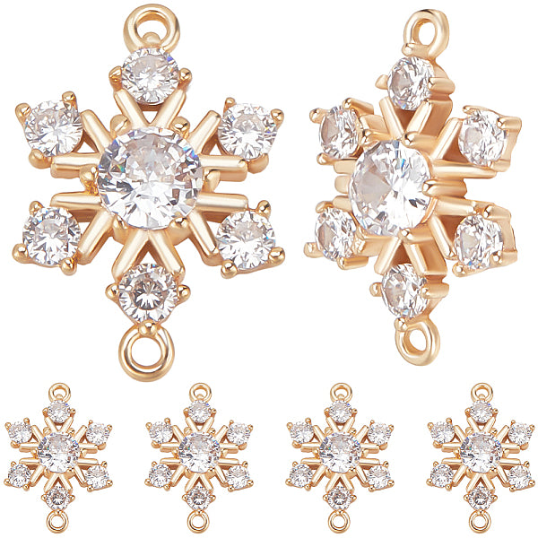 10 Stück Messing Micro Pave Clear Kubisch Zirkonia Connector Charms