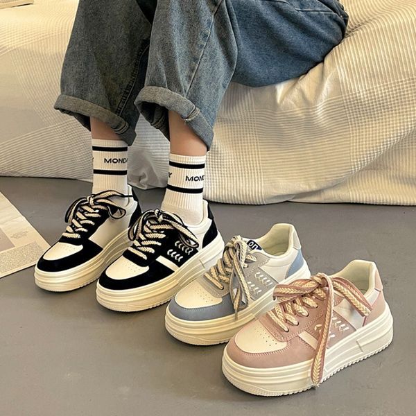 Ddmyoutdoor Internet Celebrity Casual Sports For Women In Spring And Autumn New Thick Soled Versatile Niche White Sneakers Outdoor Shoes