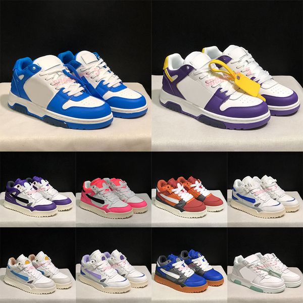 Midtop Out Of Office Women Men Designer Casual Platform shoes Vintage Calf Leather Arrows Motif black pink blue low top Sneakers Jogging Spo