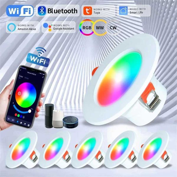 1-10 PCS RGB LED tube light 10W Tuya Bluetooth smart pendant light GB+CW+WW adjustable spotlight voice control suitable for Alexa Google Hom