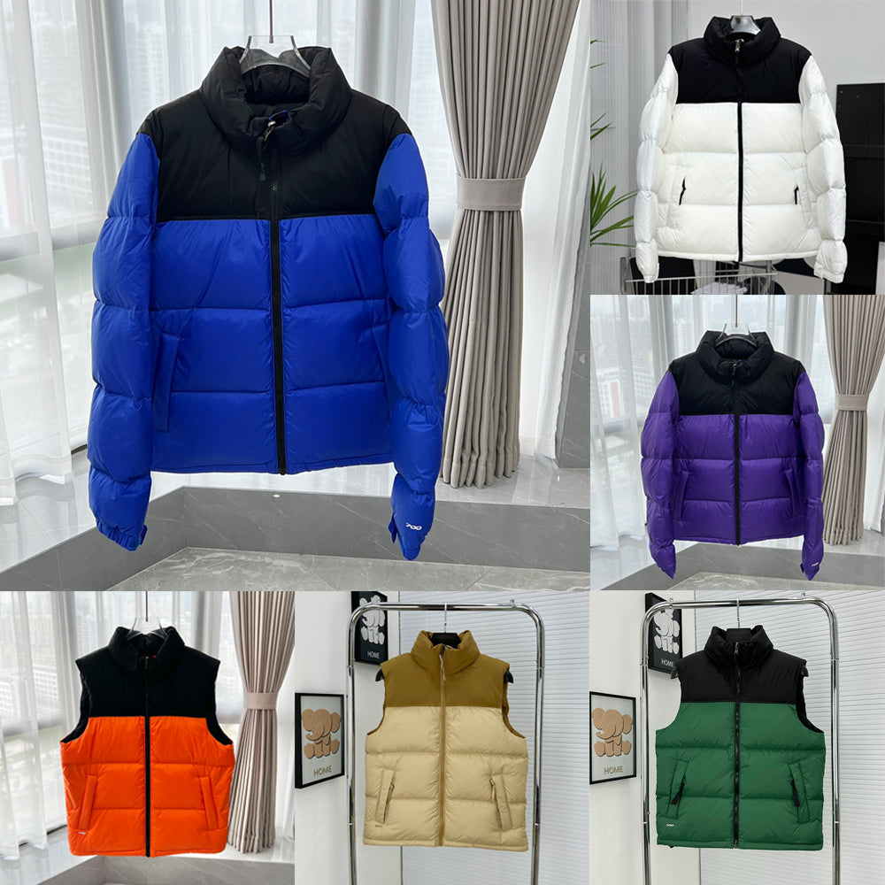 Men women designer jacket coats casual stand collar warm down cotton puffer jackets top winter America parkas mixed colors couple overcoat black blu