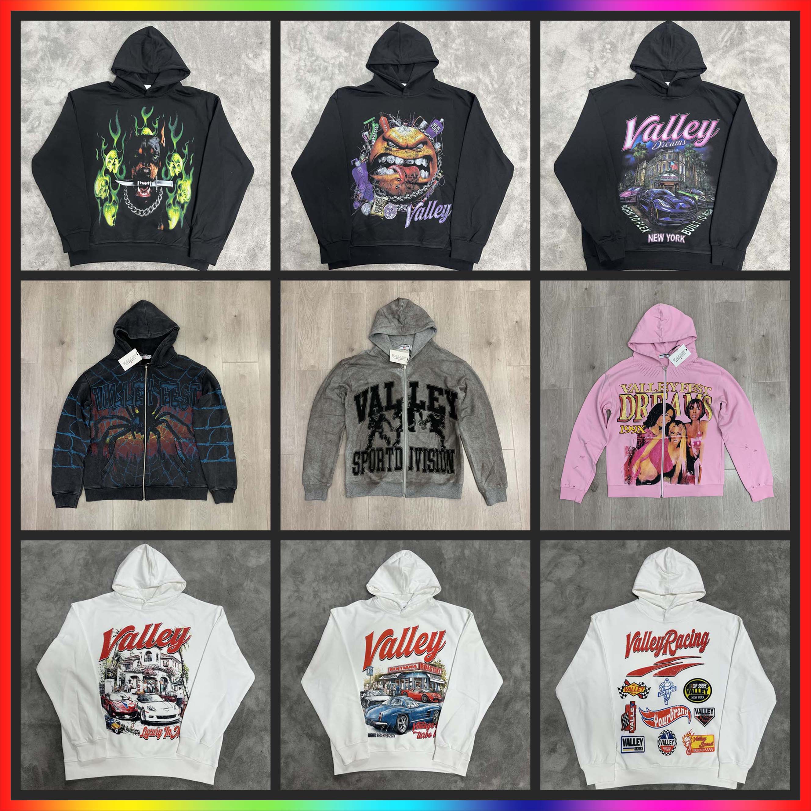 2025 new Designer hoodie Men&#039;s Hoodies Harajuku Washing Trend Brand Sweatshirts valley hoodie Streetwear Heavy Water Oversized Hoodie Tracksuit