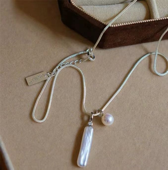 natural Pearl Jewelry Ball Chain Charm Necklace Turkish Handcrafted Fine Jewellery