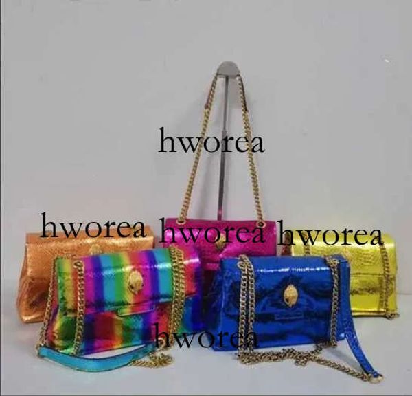 Kurtly Geigerly Womens 2023 Designer Bag New Arrivals Women Purse Colorful Painted Snakeskin Grain Lady Handbag Eagle Metal Icon The Crossbo