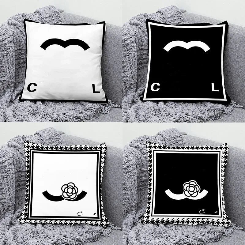 designer Letter pillow bedding home room decor pillowcase couch chair Black white cushion car multisize men women casual pillows