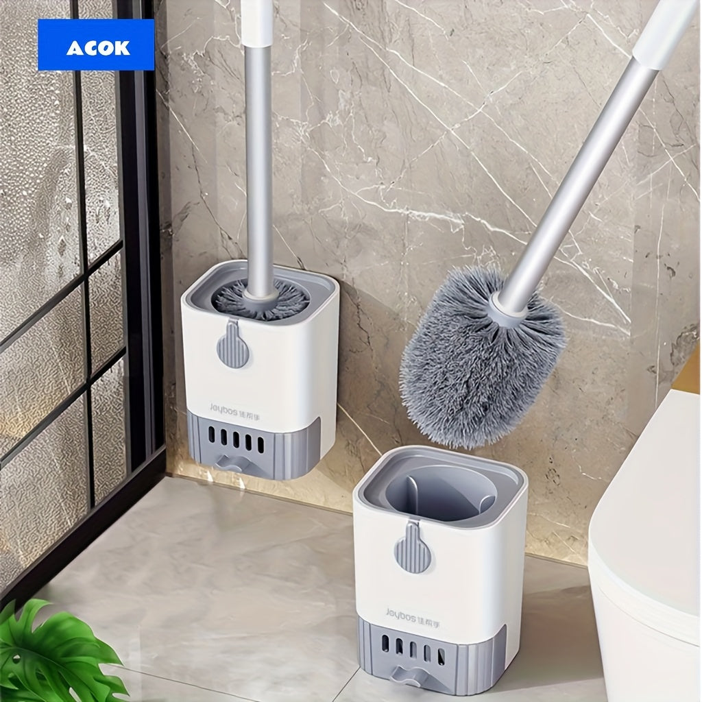 TEMU A Of Long-handled Cleaning Brush For Household Use With No Blind Spots, A Perfect Wall-mounted Toilet Cleaning Tool For Squat Toilets
