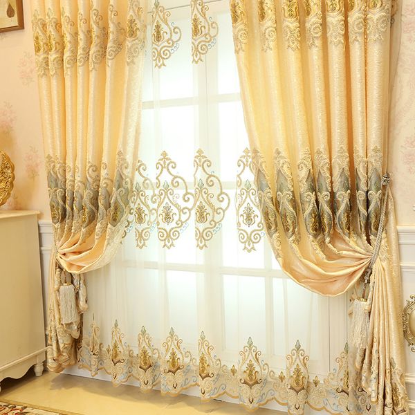A883 Elegant Finished Gauze Curtain with Blackout Feature for Sophisticated Home Interiors