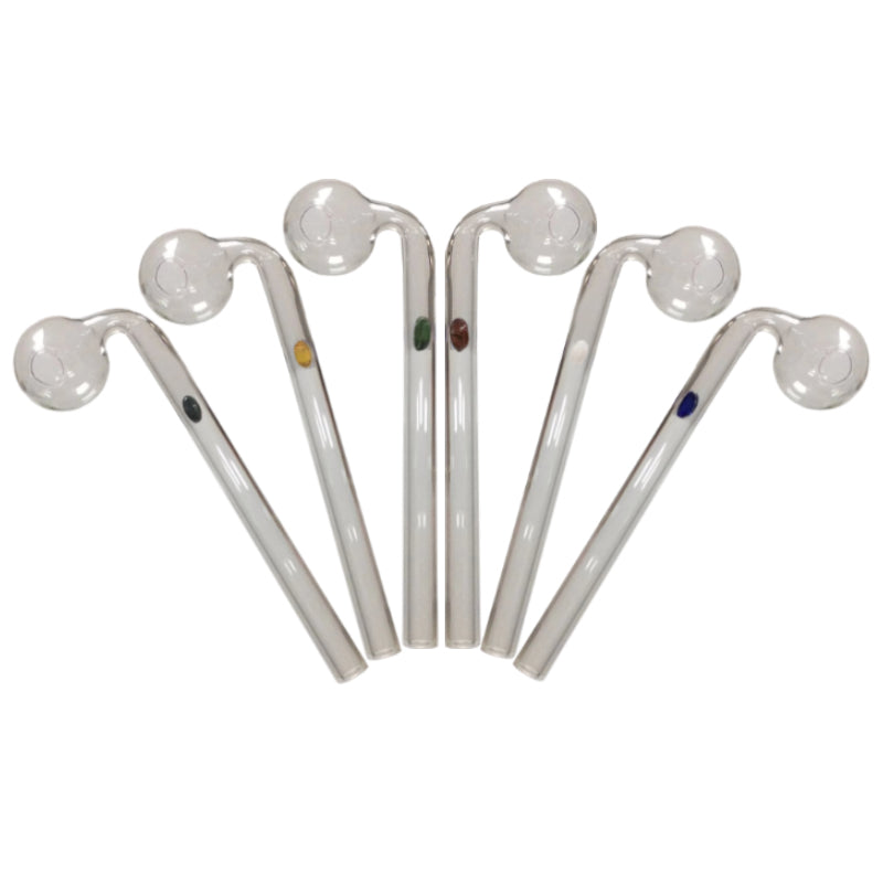 5.5&#039; Pyrex Glass Oil Burner Pipe with Colored Stand 30mm Bowls Slide Clear Hand Oil Bubbler Smoking Pipes