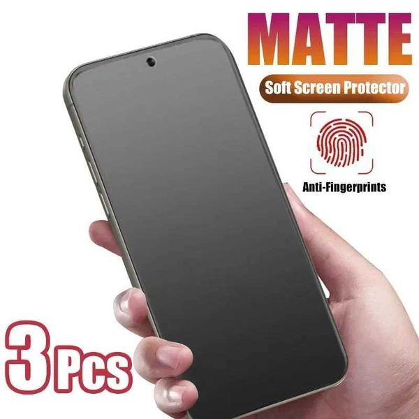 Cell Phone Screen Protectors 3Pcs Matte Hydrogel Film For iPhone 16 15 13 12 14 11 Pro Max 12 13 Mini X XR XS 8 7 Plus Soft Froest Screen Pr